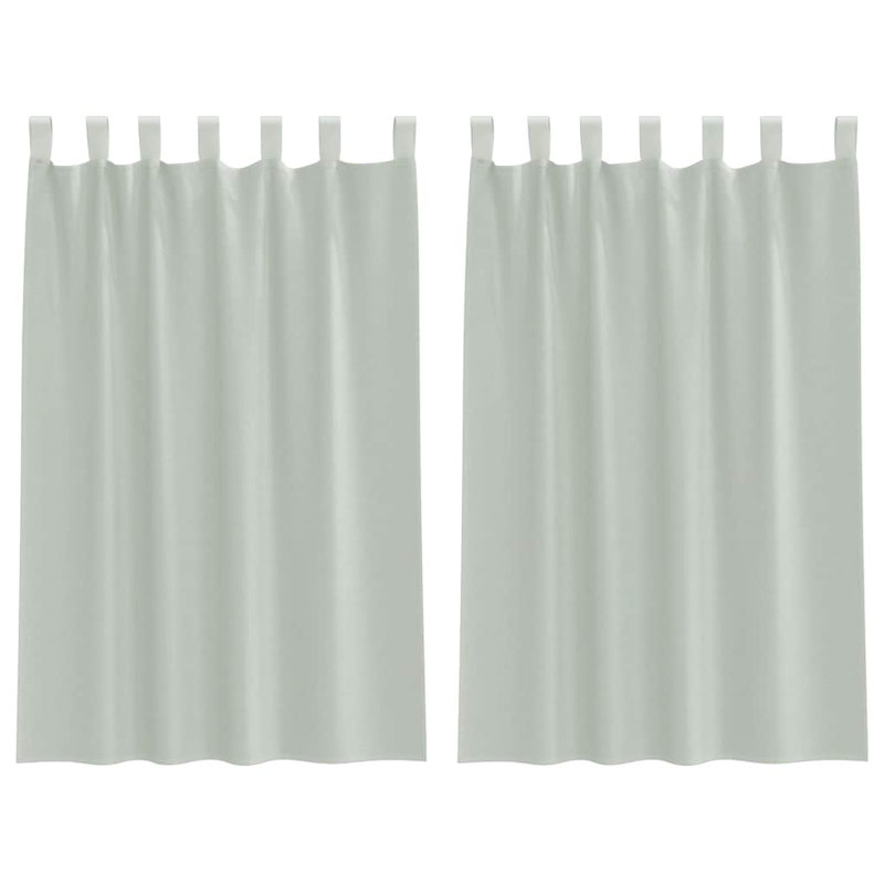 Voile Curtains With Tab Top 2 Pcs, Light Grey, 140cm Width x 175cm Drop