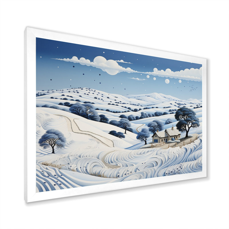 «Snow Winters Solitude I» sur toile, H 24 po x l 32 po x P 1 po, Cadre simple blanc