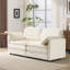 Canapé modulaire 2 places 69 po avec coussins en chenille de 22 po et 2 coussins décoratifs - Taille compacte pour appartement, salon, chambre à coucher (beige)