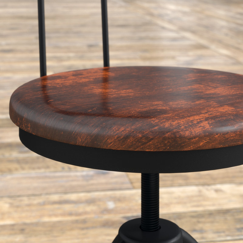 Swivel Adjustable Height Counter Stool with Metal Frame