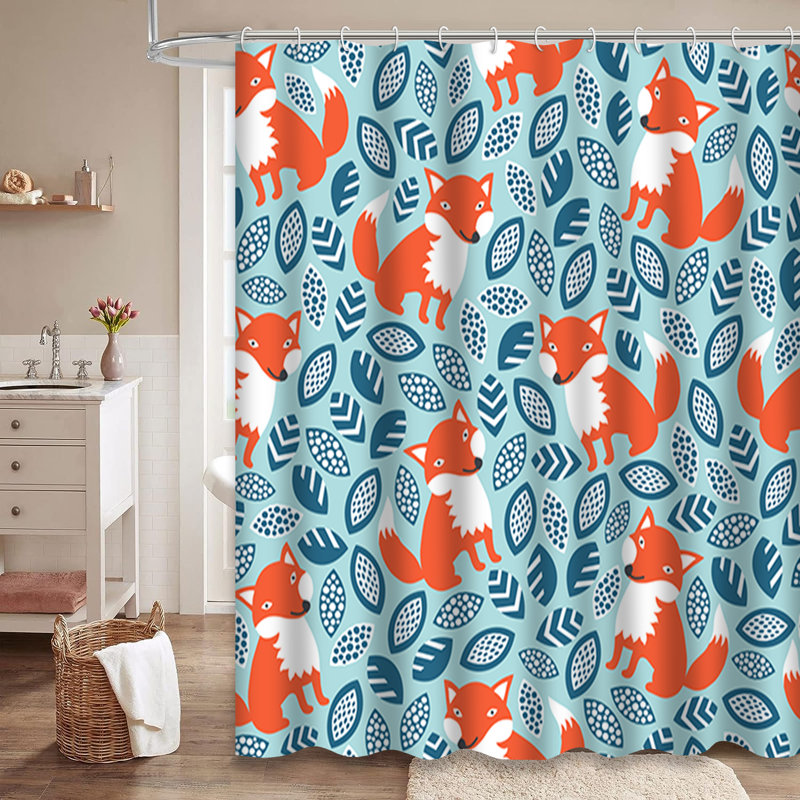 Rideau de douche avec 12 crochets Fox, L 72 po x l 84 po