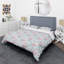 Ensemble de housse de couette tropical botanique, fleurs et flamant rose iii mid-century-40702785