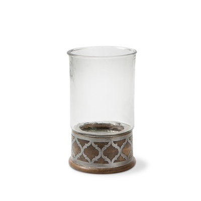 Wood and Inlay Metal Heritage Collection 15.5-Inch Tall Candleholder