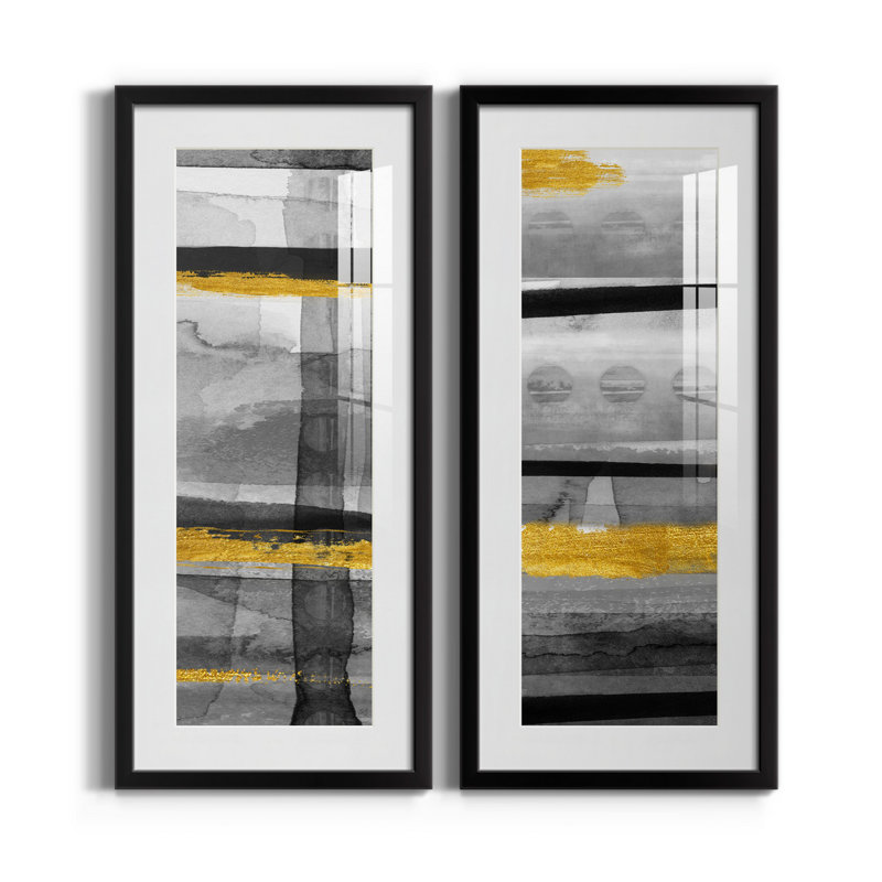 Cadre photo, ensemble de peintures sur papier, Cadre noir