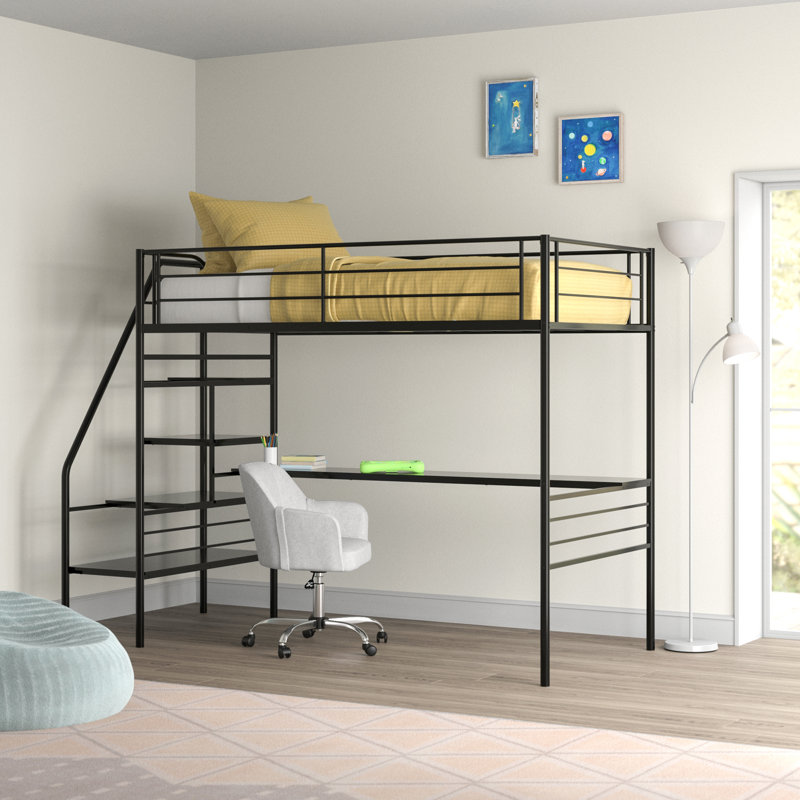 Dinges Twin Loft Bed with Shelves by Viv + Rae™