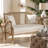 Canley French Provincial Upholstered Whitewashed Wood Armchair