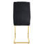 De 6 chaises de salle à manger, sièges rembourrés en similicuir, pieds en métal doré rembourrés, pour des endroits variés, et chaises à la mode, rembourrage en polyuréthane noir, revêtement, différentes pièces, confortable-116737811-116737814-116737812
