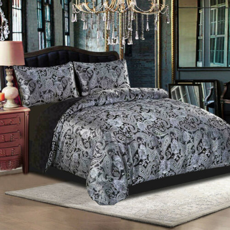 Diep Polyester Paisley Duvet Cover Set with Pillowcases, Super King - 2 Standard Pillowcases, Blue