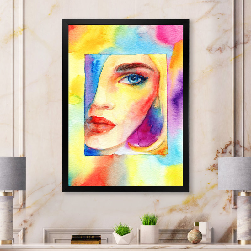 Fashion Model With Vivid Make Up XI Framed On Canvas Print
