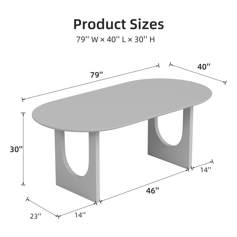 Table de salle à manger ovale en bois à double piédestal, H 30 po x L 79 po x l 40 po, Noyer