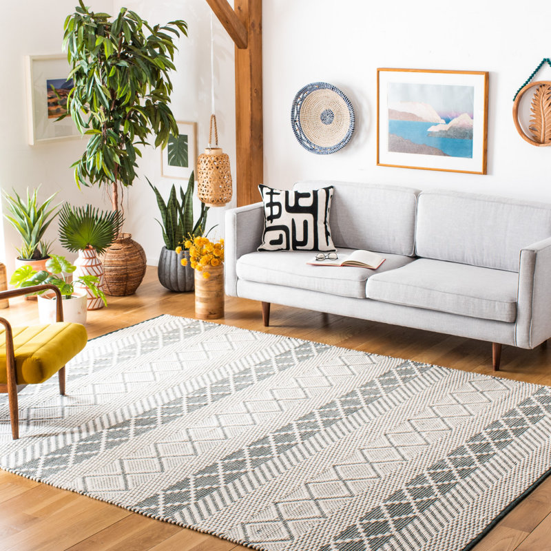 Tapis en laine tissé à la main Baring Natura, Rectangle 5 pi x 8 pi