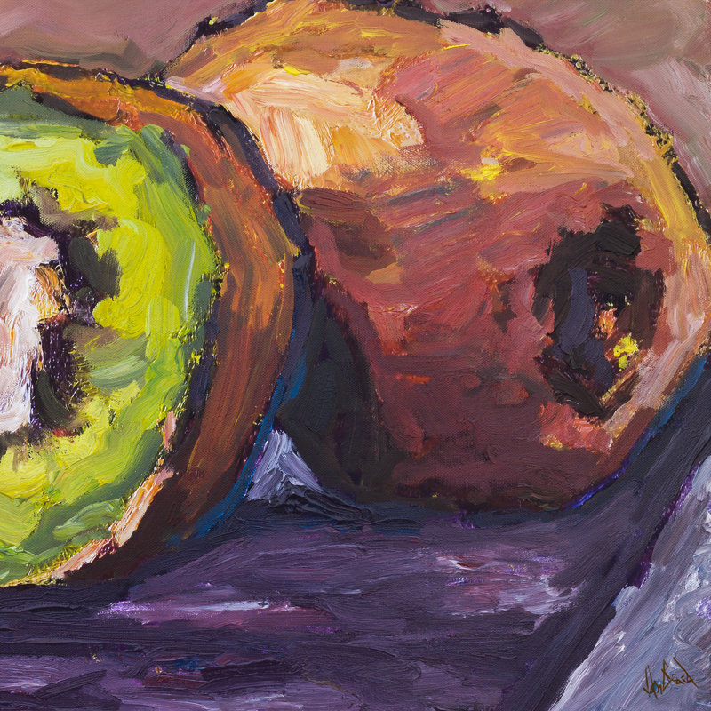 Kiwi - Artist Enhanced Canvas Print, 30" H x 30" W x 1" D