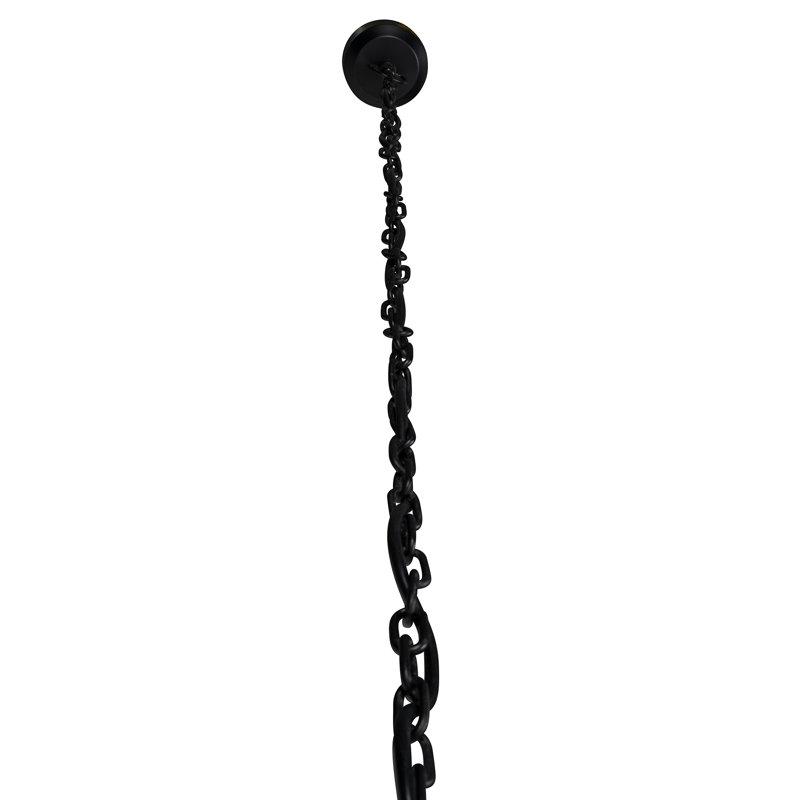 Luminaire suspendu d'extérieur 1 lumière Folsom, H 12 po x l 14 po x P 14 po, Noir mat/brun