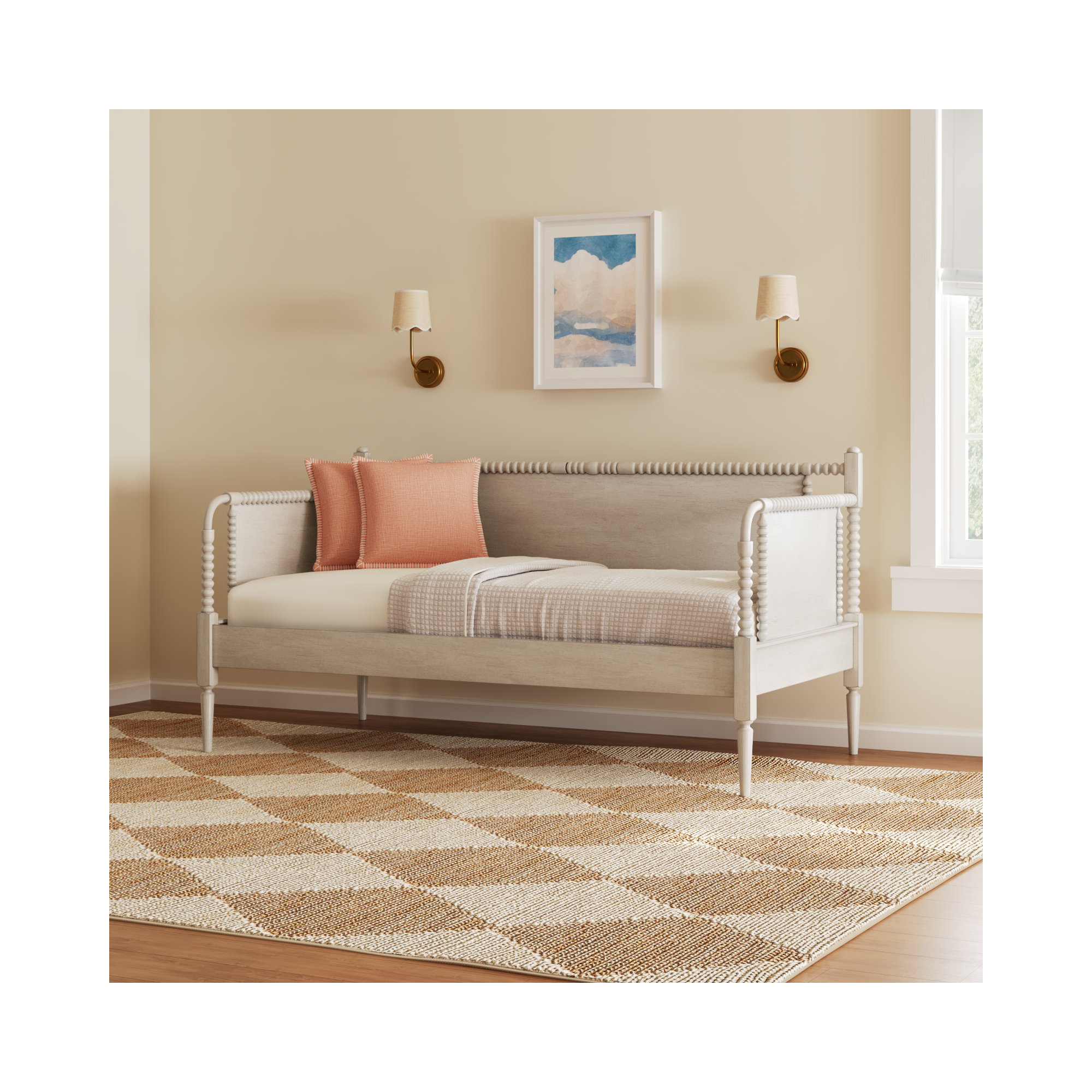 Delaria Turned Leg Daybed - Twin, Antique White