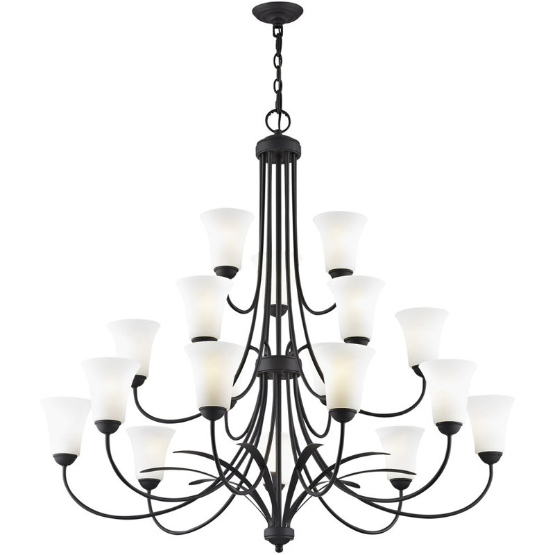 Lustre classique à abat-jour 18 lumières Aadhya