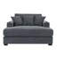 Très grande chaise longue de style moderne 55 po Valoria avec tissu chenille et station de charge intégrée