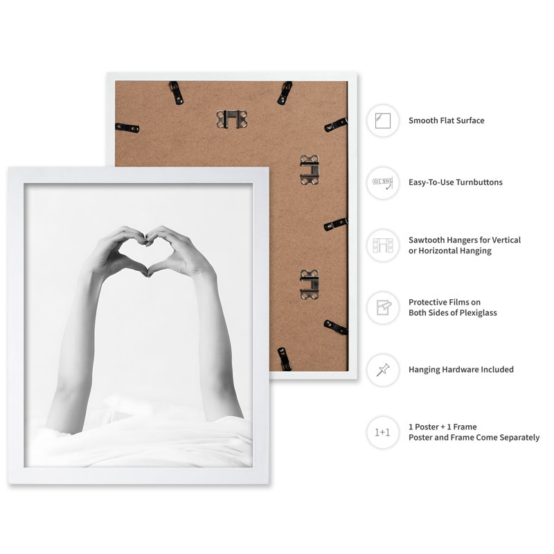 Heart Hands No2, Poster, White Framed, 08"H x 10"W