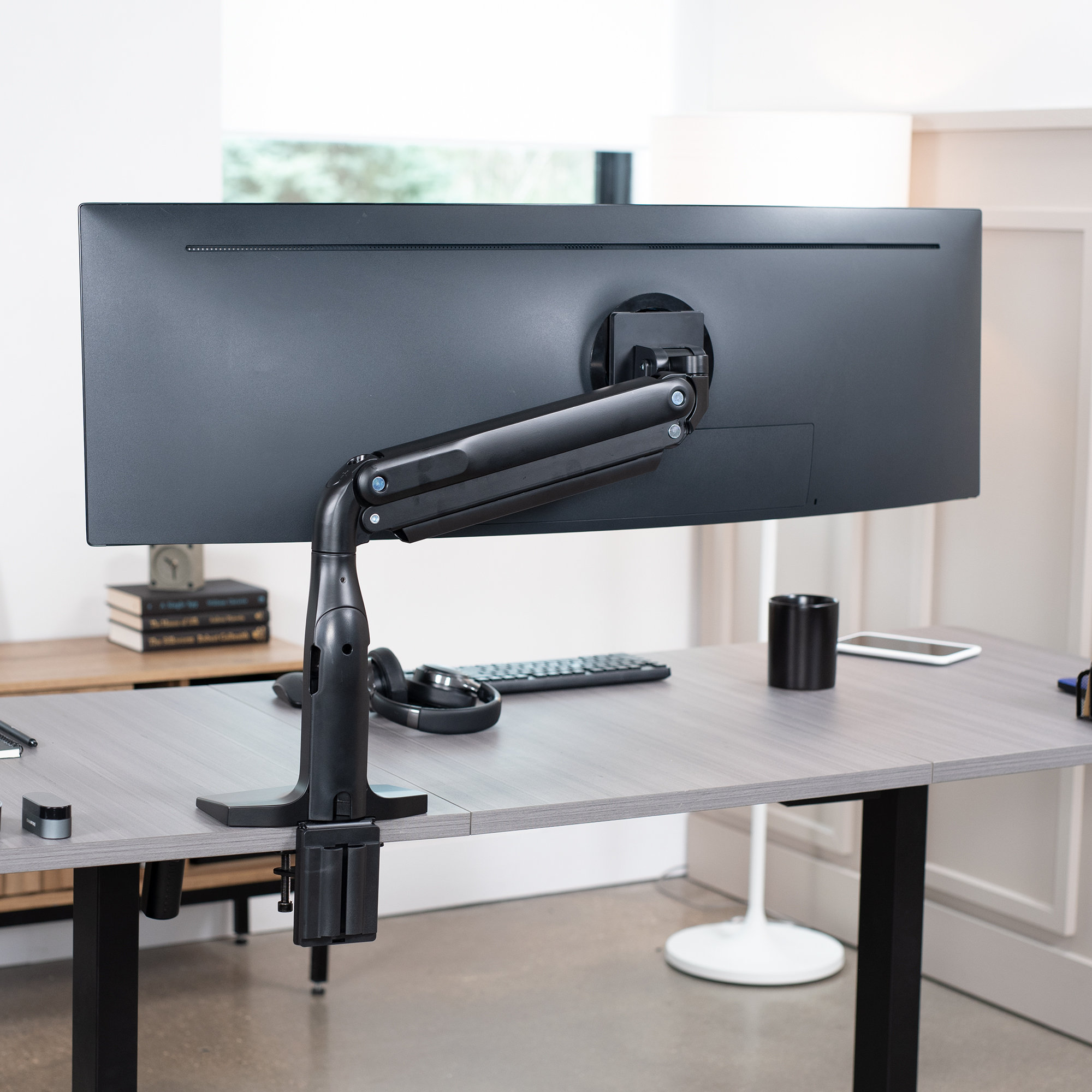 Vivo Pneumatic Arm Single Ultra Wide Monitor Desk Mount | Wayfair