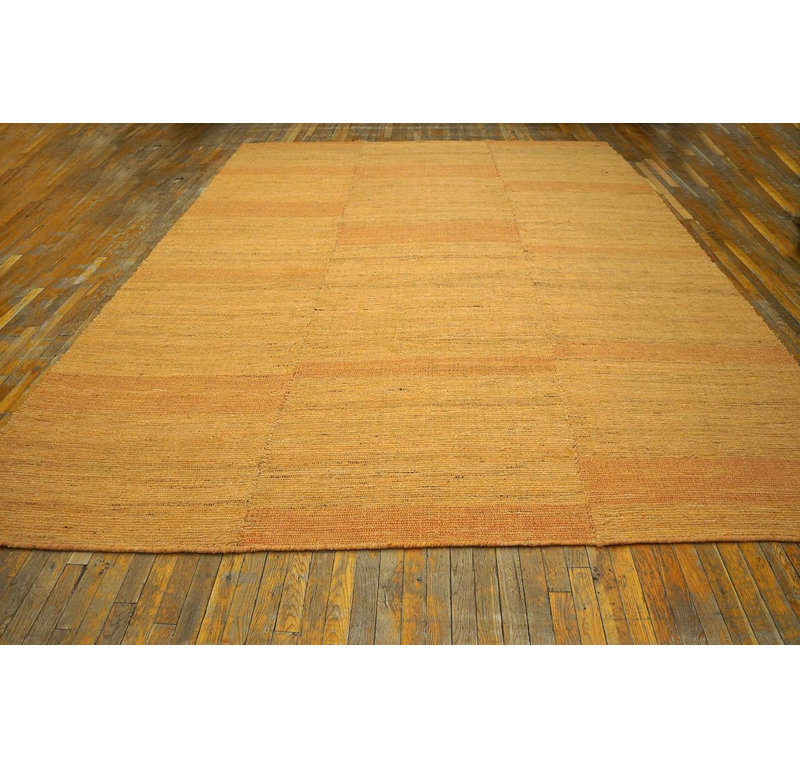 Awesome tapis orange tissé à la main de style shaker contemporain de couleur orange 10 x 14