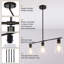 Delmis 3 - Suspension pour îlot de cuisine, style rustique linéaire, avec abat-jour en verre transparent-1965774222-2029781118