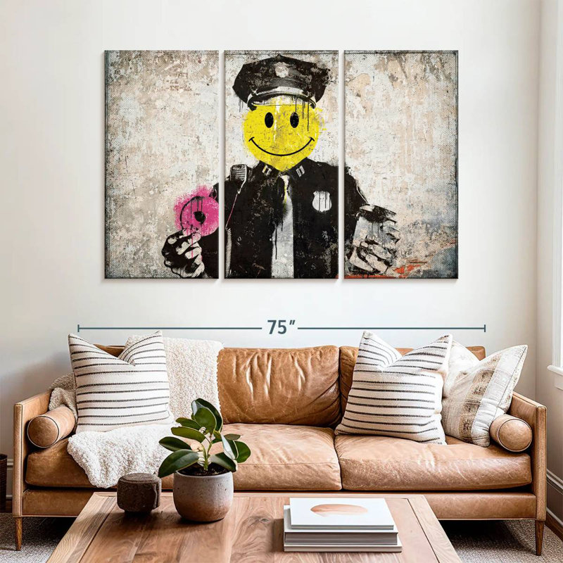 Khyia Smiley Cop Breakfast, 42" H x 65" W