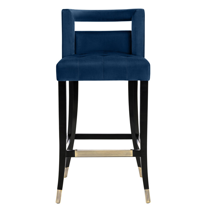 Bar Stool, Counter Stool (26" Seat Height), Navy Velvet