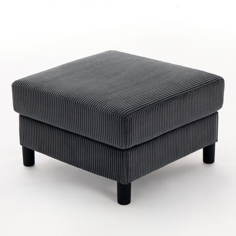 Ensemble de 2 repose-pieds rembourrés 27,5 po, Gris