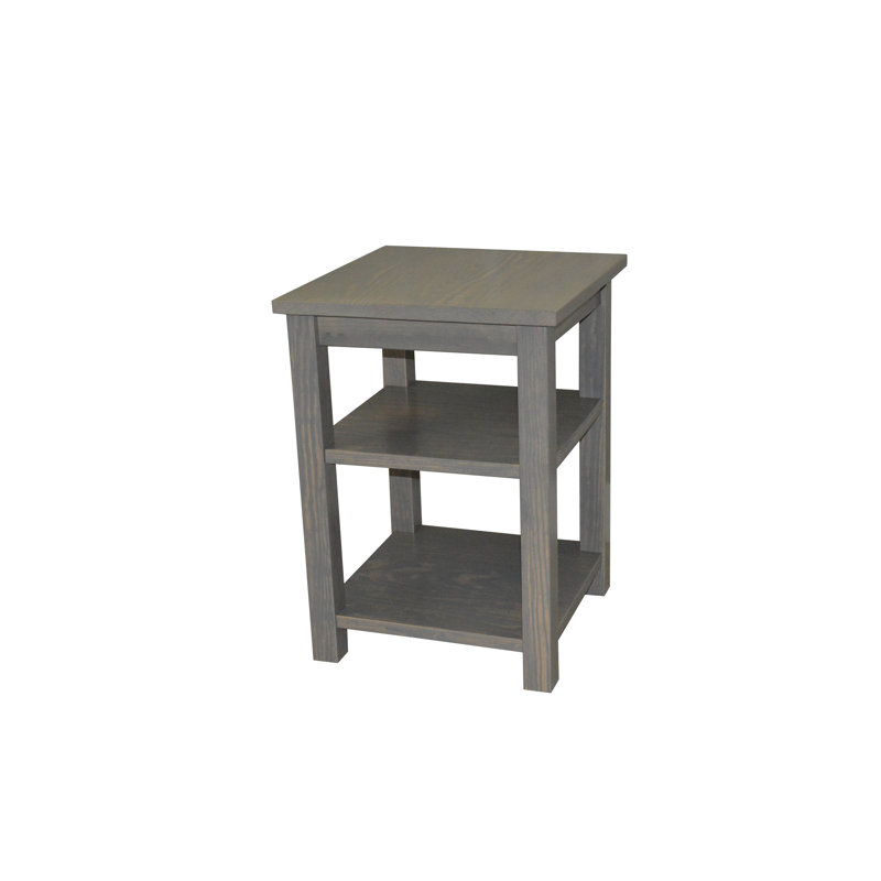 Table de chevet en bois massif Angeleque, Gris