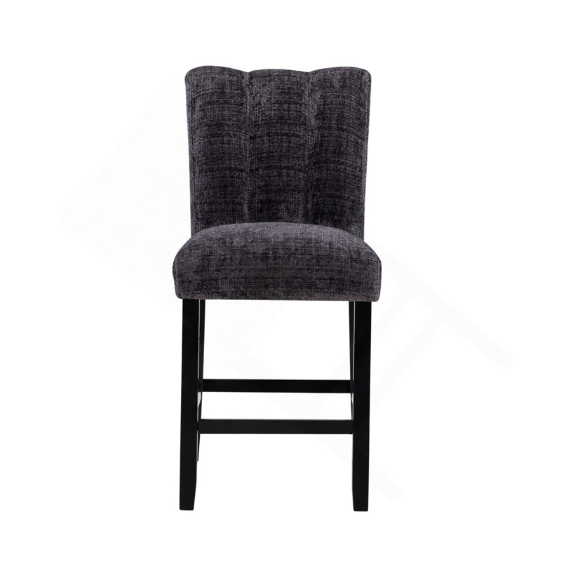 Tabourets de bar (ensemble de 2), Noir, Gris foncé