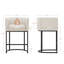 Tabouret de comptoir rembourré 27 po avec dossier arrondi, structure en métal et repose-pieds 27 po-122567017