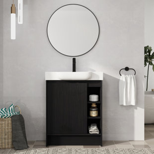 28'' Freestanding Single Bathroom Vanity With Ceramic Vanity Top