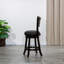 Tabouret pivotant à lattes de 30 po de hauteur de bar, siège en tissu gris anthracite-121078573