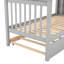 Lit superposé simple gris avec lit gigogne et rangement, matériau principal en bois de pin