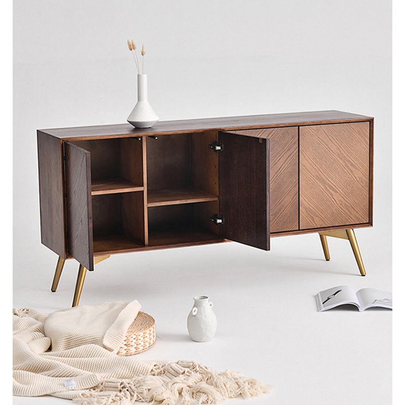 Buffet en noyer de style rétro, 31.5" H x 63" W x 15.7" D