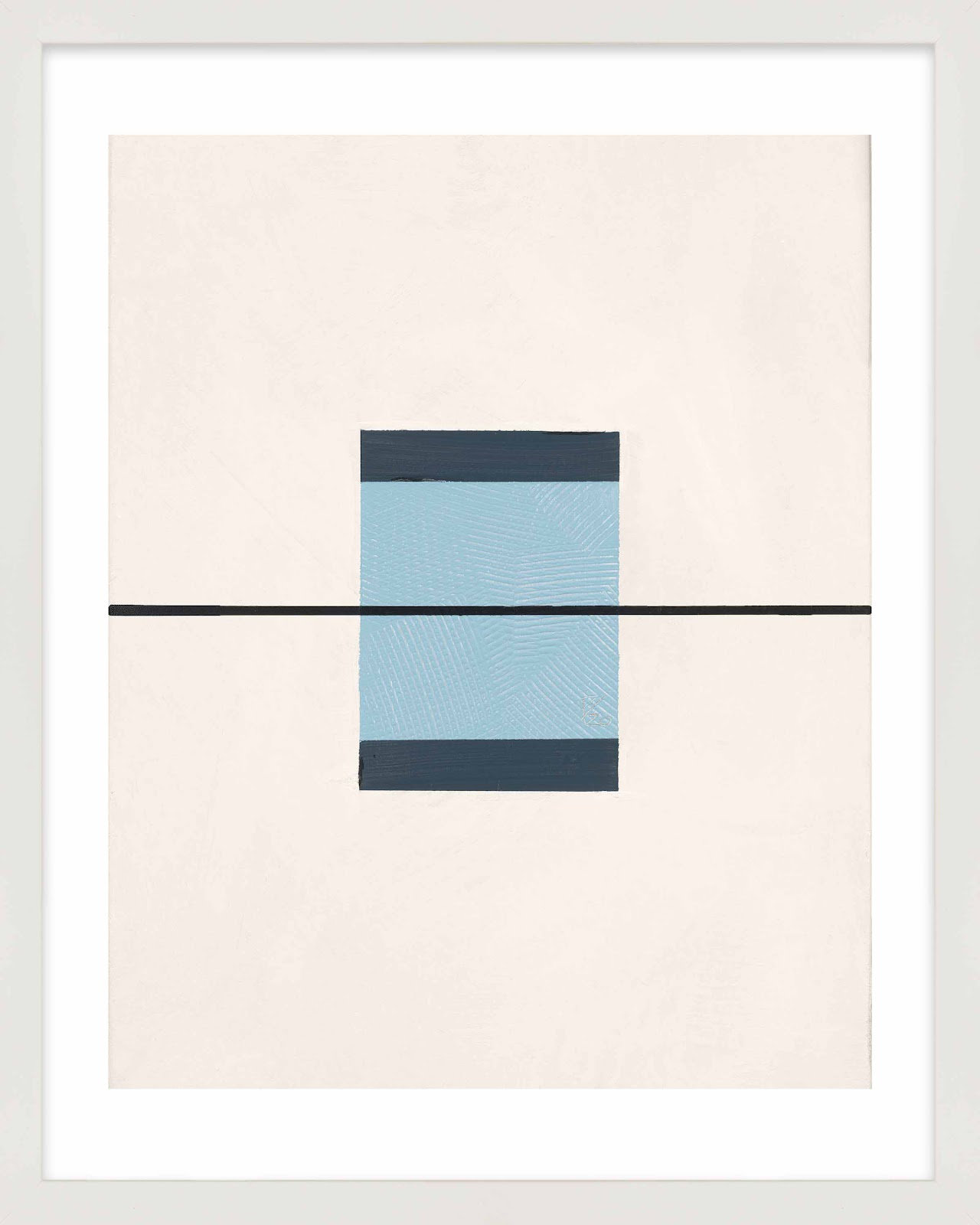 Black And Blue 1 by Robert Kamnatnik, 20" H x 16" W x 1.25" D, White