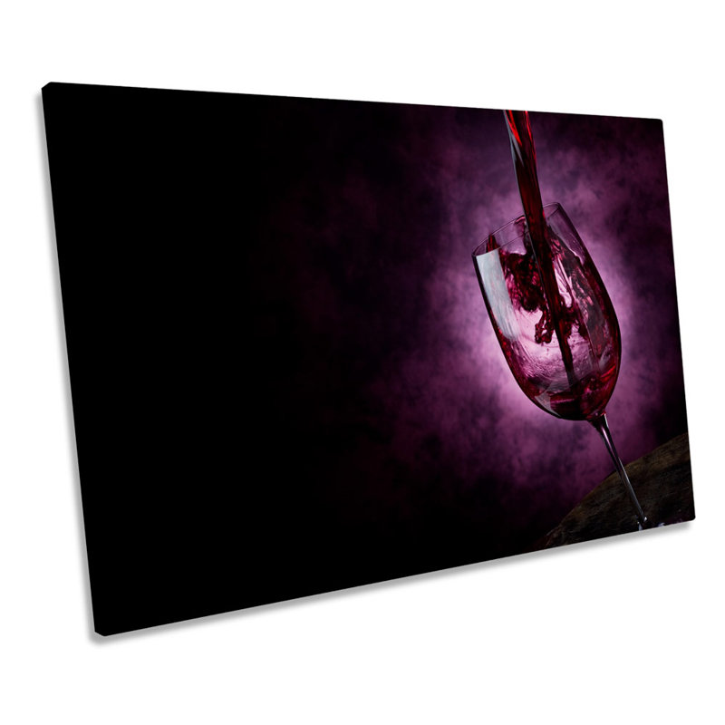 Modern Wine Glass Kitchen - Wrapped Canvas Print, 30.5cm H x 45.7cm W x 2cm D