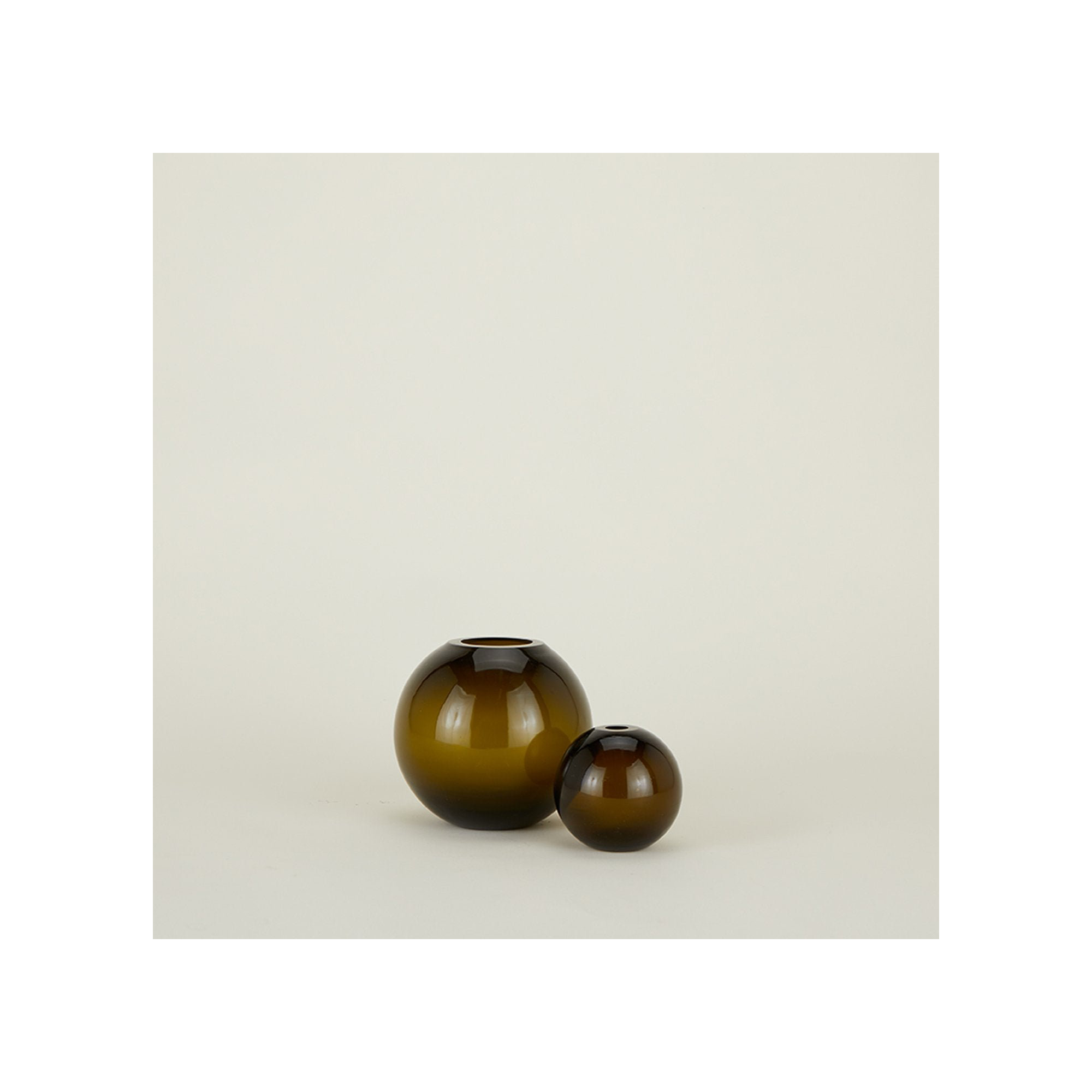 Aurora Handmade Glass Table Vase, Olive, 4" H x 4" W x 4" D