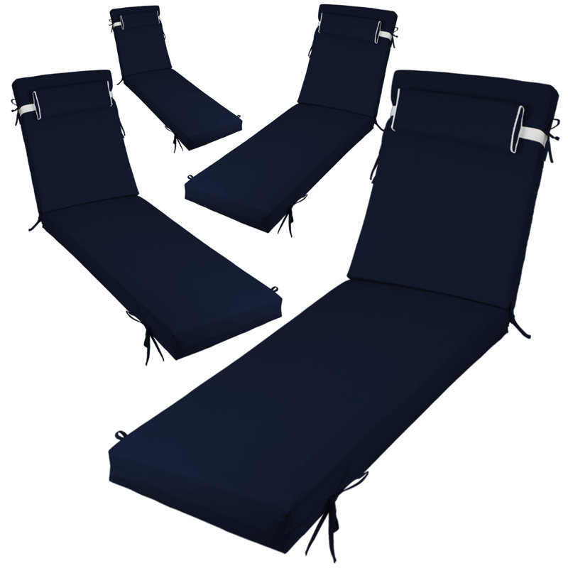 4ps 3-inch Thick Outdoor Lounge Chair Cushion-waterproof And Colorfast, Suitable For Most 72-inch Pool Balcony Chairs., 72" W