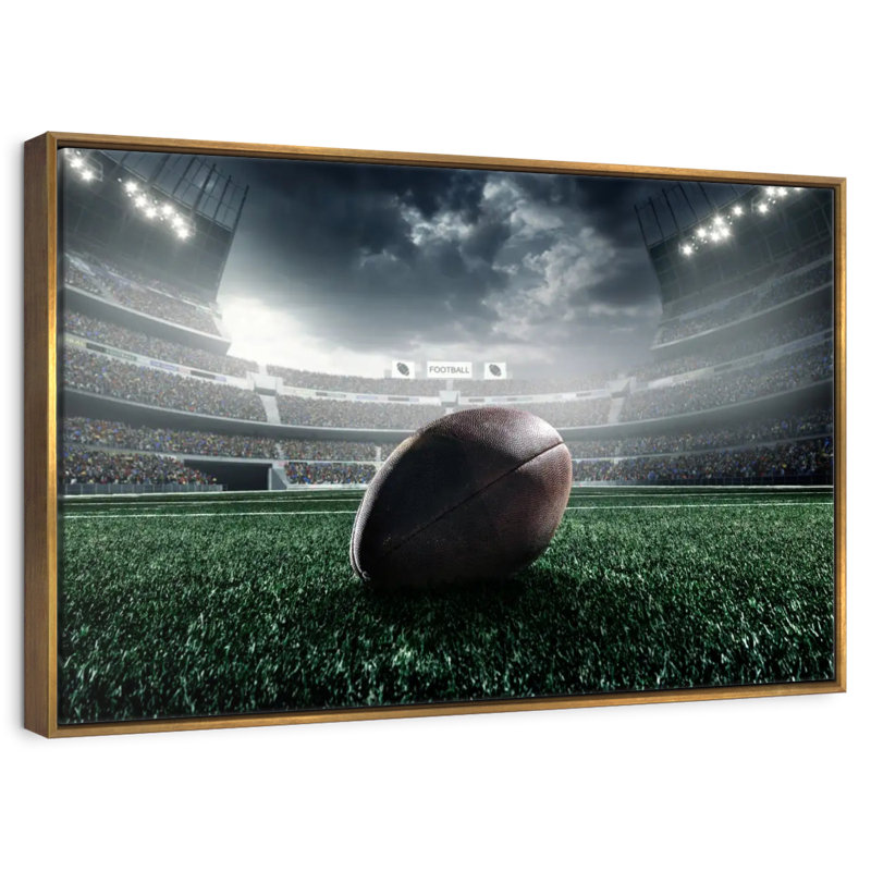Football sur terrain, 13 po x 9 po, Cadre flottant doré