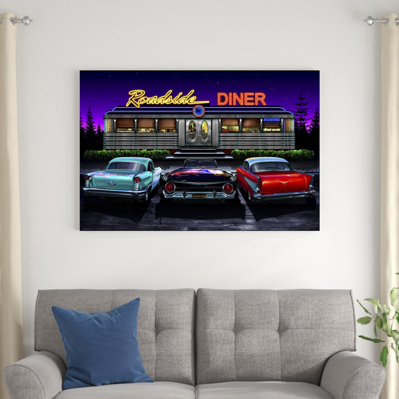 Diners And Cars VI, H 32 po x l 48 po x P 1,25 po