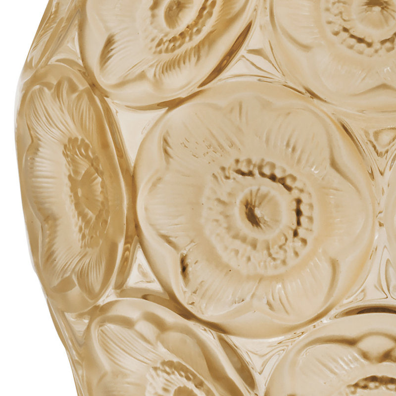 Anemone Handmade Crystal Table Vase, Gold Luster