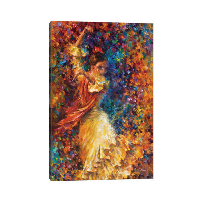 Flamenco And Fire by Leonid Afremov - Wrapped Canvas Painting