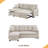 76.5" Linen Blend Upholstered Sectional With Pull-Out Bed And Chaise-1187972130