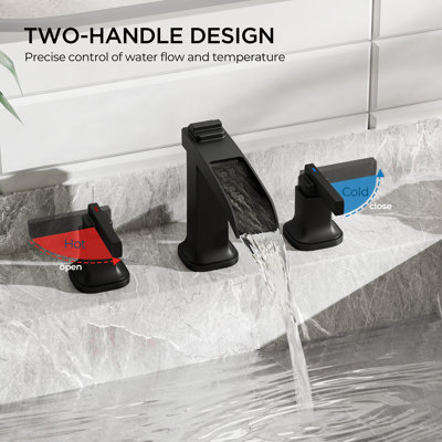 Widespread Bathroom Faucets With Metal Pop-up Drain