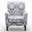 Fauteuil à motifs en mélange de polyester, structure en bois de bouleau massif avec pieds fuselés bruns, chaise d'appoint rembourrée de mousse avec garniture pour le bureau du salon
