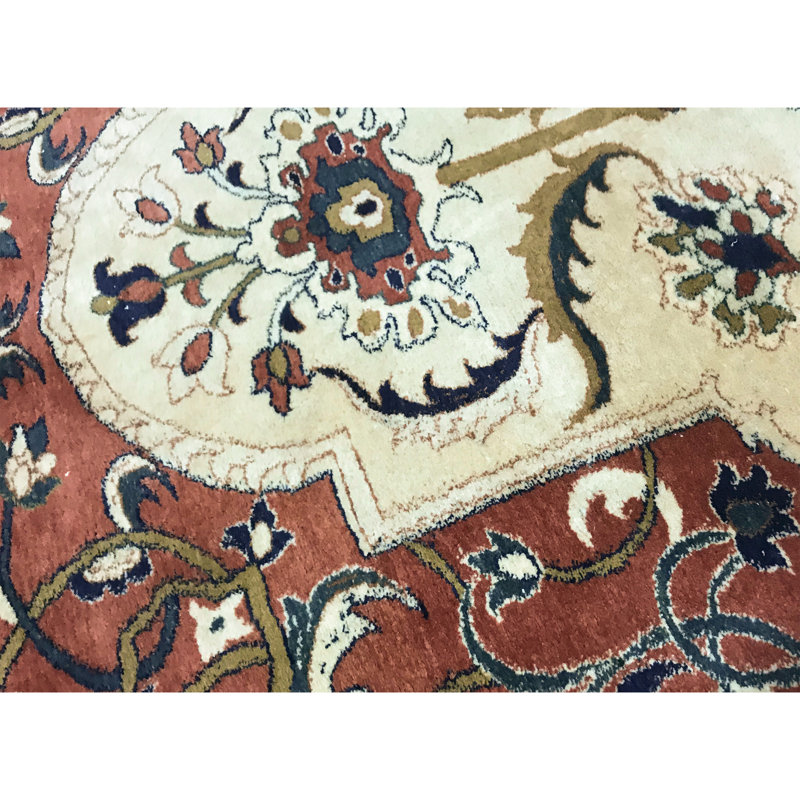 Hand-Knotted High-Quality Orange Area Rug