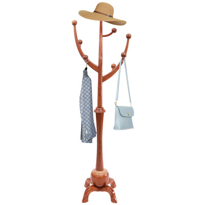 Freestanding Wooden Clothes Coat Rack