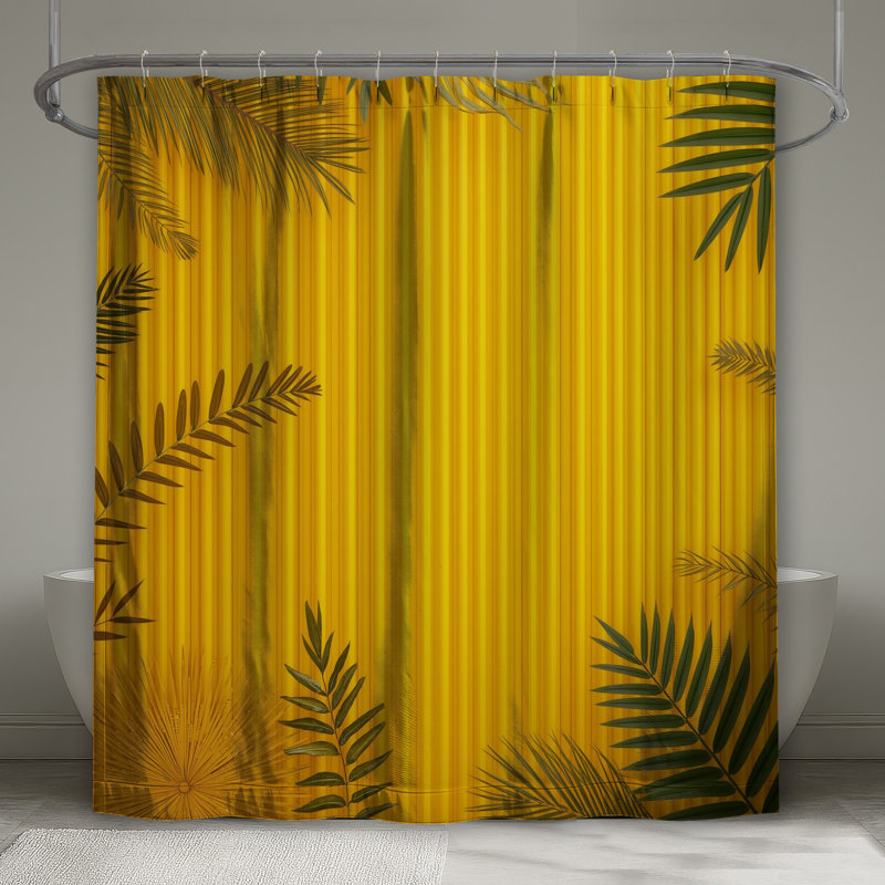 Rideaux de douche jaunes à rayures verticales très longs, 70in W x 72in H