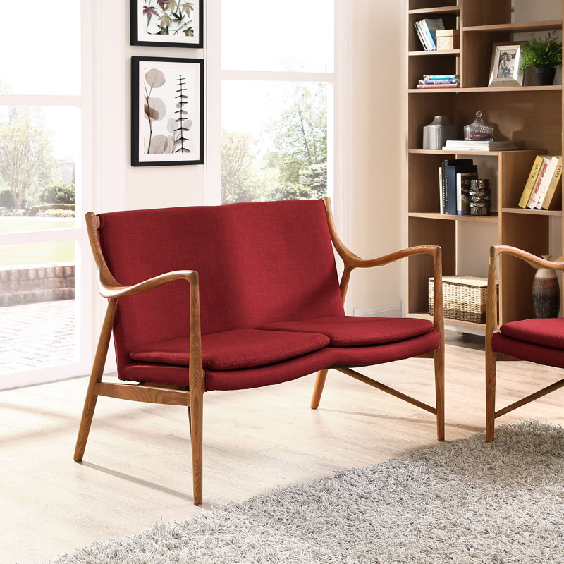 Causeuse Modway, Laine / viscose rouge érable
