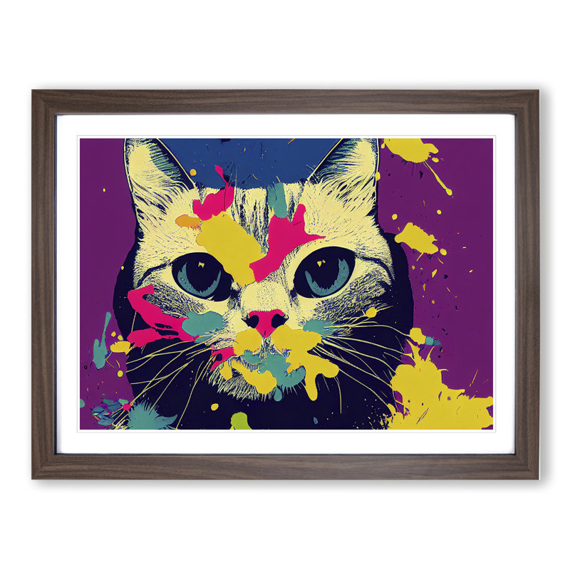 Cat Splashed Vol.5 Abstract - Framed Print, 34cm H x 46cm W x 2cm D, Walnut Framed